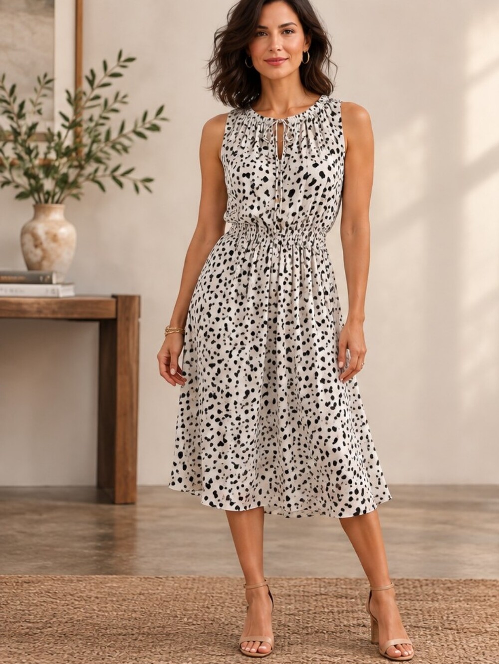 Derek Lam 10 Crosby Silk Black & White Print Dress | Size 6